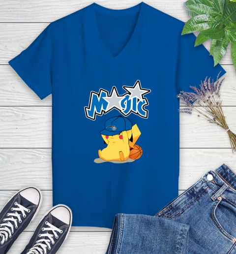 NBA Pikachu Basketball Sports Orlando Magic Women's V-Neck T-Shirt 11 NBA Pikachu Basketball Sports Orlando Magic Women's V-Neck T-Shirt - Image 11
