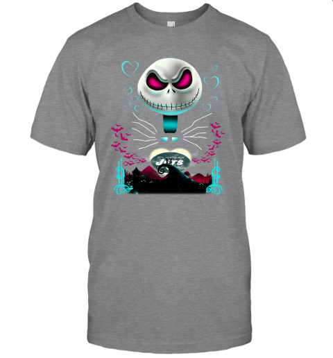 NFL New York Jets Jack Skellington Sally The Nightmare Before Christmas Football qPoTo4B7xmW classic t shirt 2 95 151514 front sport grey