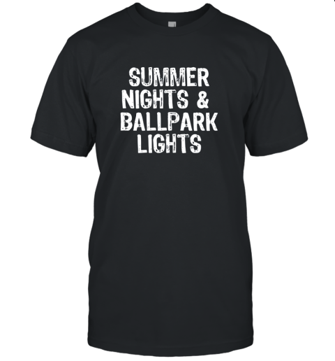 Summer Nights And Ballpark Lights Baseball Softball Unisex Jersey Tee