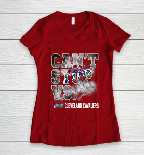 NBA Cleveland Cavaliers Basketball Can't Stop Vs Women's V-Neck T-Shirt 8