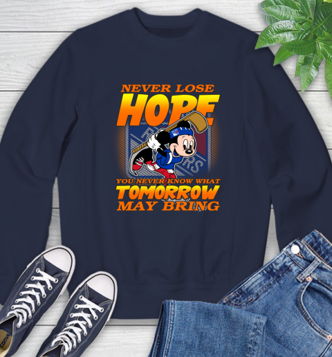 New York Rangers NHL Hockey ootball Mickey Disney Never Lose Hope Sweatshirt - Image 3