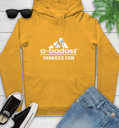 MLB A Badass New York Yankees Fan Adidas Baseball Sports Youth Hoodie 2
