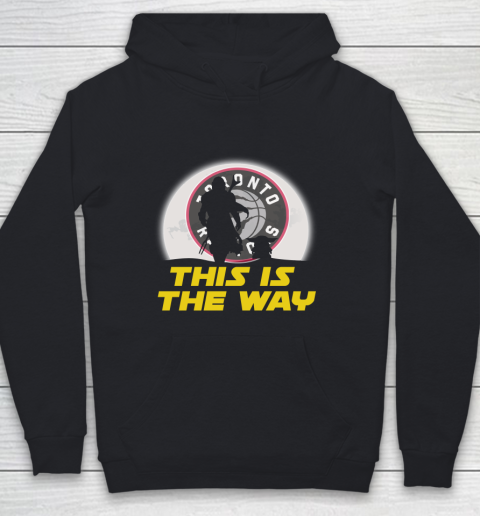 Toronto Raptors NBA Basketball Star Wars Yoda And Mandalorian This Is The Way Youth Hoodie