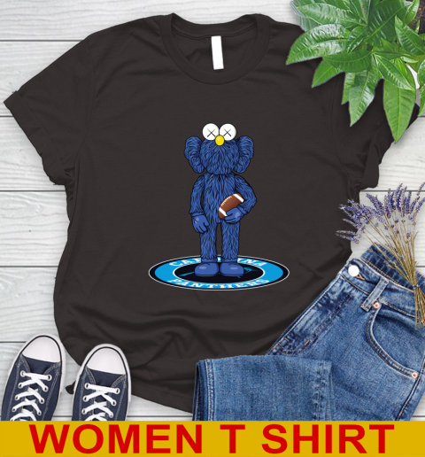NFL Football Carolina Panthers Kaws Bff Blue Figure Shirt Women's T-Shirt 8