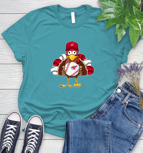 Cleveland Indians Turkey thanksgiving Women's T-Shirt 12