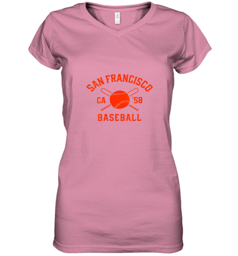 tbln womens san francisco baseball vintage sf the city cali retro gift women v neck t shirt 39 front azalea