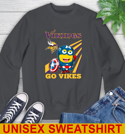 NFL Football Minnesota Vikings Captain America Marvel Avengers Minion Shirt Sweatshirt 7