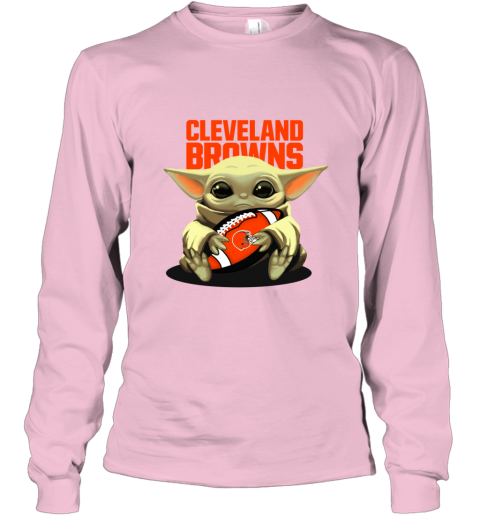 Baby Yoda Hug Cleveland Browns Logo Star Wars shirt - Kingteeshop