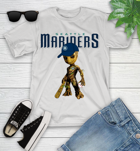 MLB Seattle Mariners Groot Guardians Of The Galaxy Baseball Youth T-Shirt
