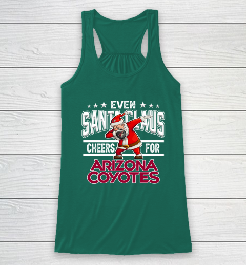 Arizona Coyotes Even Santa Claus Cheers For Christmas NHL Racerback Tank 5