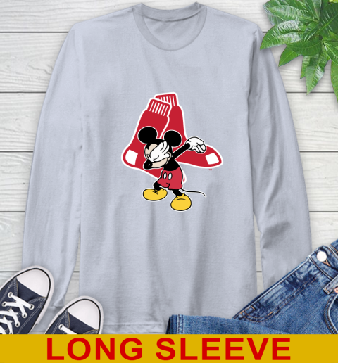 Boston Red Sox MLB Baseball Dabbing Mickey Disney Sports Long Sleeve T-Shirt 6
