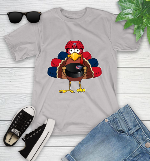 Columbus Blue Jackets Turkey Thanksgiving Day Youth T-Shirt 12