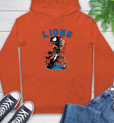 NFL Detroit Lions Football Venom Groot Guardians Of The Galaxy Hoodie 5