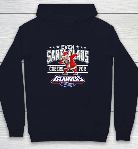 New York Islanders Even Santa Claus Cheers For Christmas NHL Youth Hoodie 2