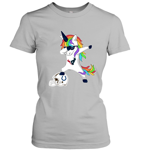 Football Dabbing Unicorn Steps On Helmet Houston Texans Women's T-Shirt