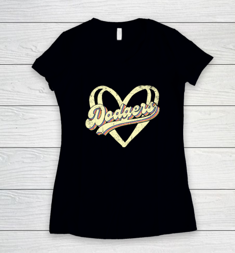 Dodgers Lover Women's V-Neck T-Shirt