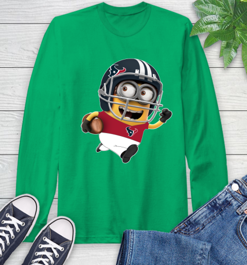NFL Houston Texans Minions Disney Football Sports Long Sleeve T-Shirt 7