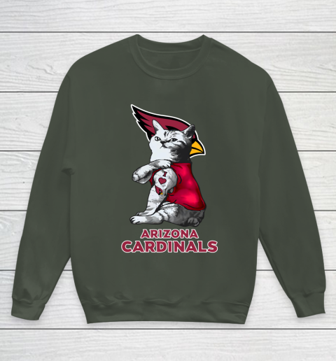 NFL Football My Cat Loves Arizona Cardinals Youth Sweatshirt 8