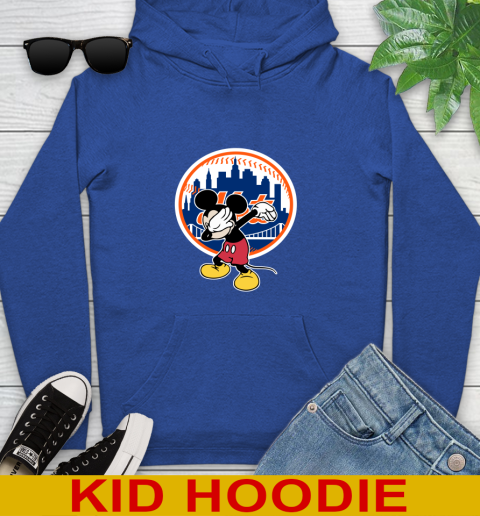 New York Mets MLB Baseball Dabbing Mickey Disney Sports Youth Hoodie 10