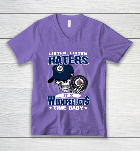Listen Haters It is JETS Time Baby NHL V-Neck T-Shirt 8