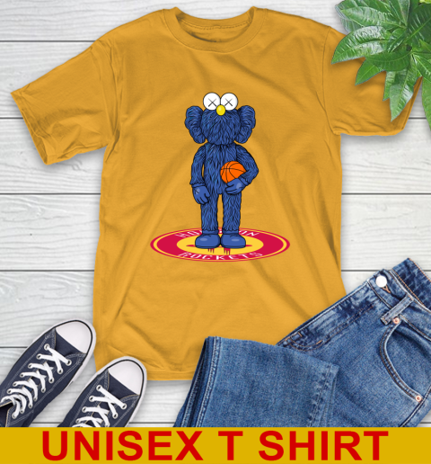 NBA Basketball Houston Rockets Kaws Bff Blue Figure Shirt T-Shirt 3