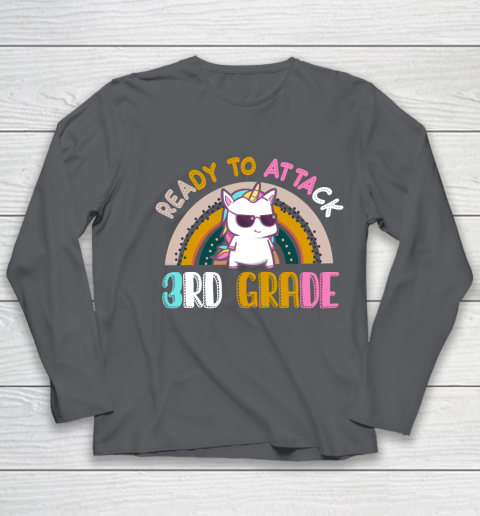 Back to school shirt Ready To Attack 3rd grade Unicorn Youth Long Sleeve 6