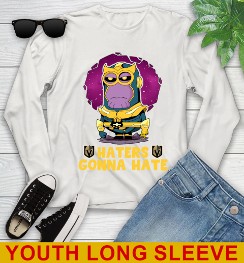 NHL Hockey Vegas Golden Knights Haters Gonna Hate Thanos Minion Marvel Shirt Youth Long Sleeve 12