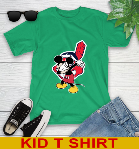 Cleveland Indians MLB Baseball Dabbing Mickey Disney Sports Youth T-Shirt 6