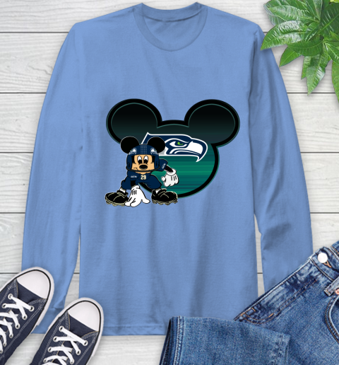NFL Seattle Seahawks Mickey Mouse Disney Football T Shirt Long Sleeve T-Shirt 11
