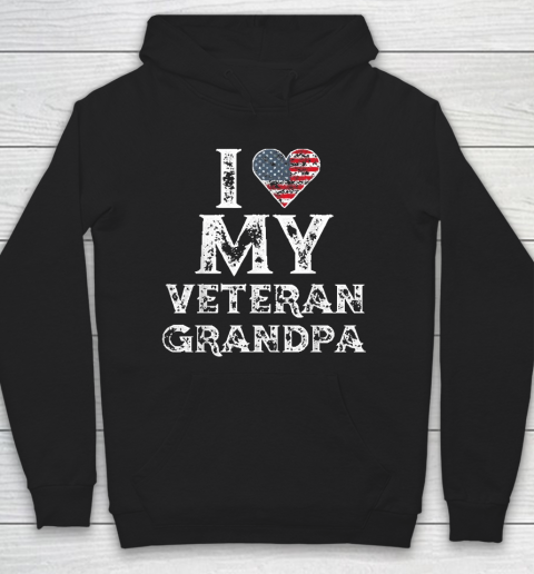 I Love My Veteran Grandpa Vintage Veteran's Day Hoodie