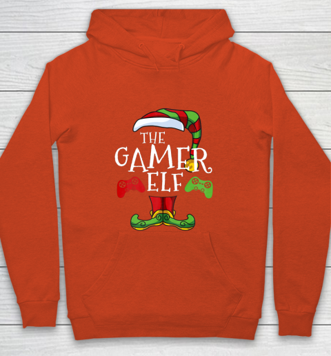 Gamer Elf Family Matching Christmas Funny Gaming Pajama Youth Hoodie 3