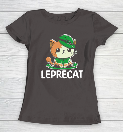Funny Cat St Patricks Day Shirt Women Irish Cat T-Shirt