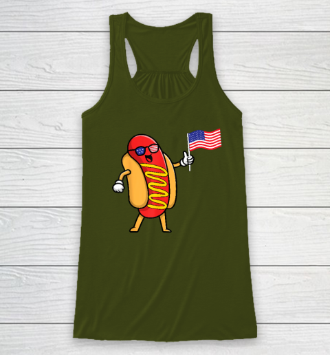 4th of July Hot Dog Hotdog 4th of July Racerback Tank 2