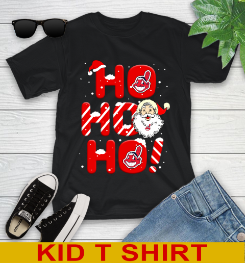 Cleveland Indians MLB Baseball Ho Ho Ho Santa Claus Merry Christmas Shirt Youth T-Shirt