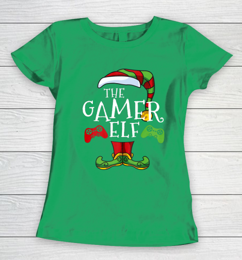 Gamer Elf Family Matching Christmas Funny Gaming Pajama Women's T-Shirt 5