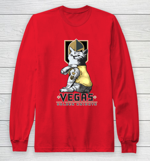 NHL My Cat Loves Vegas Golden Knights Hockey Long Sleeve T-Shirt 7