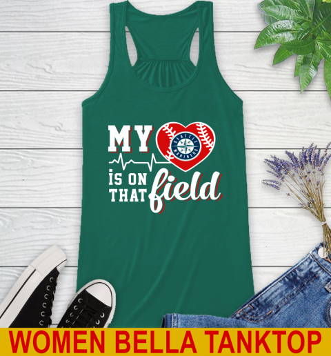 MLB My Heart Is On That Field Baseball Sports Seattle Mariners Racerback Tank 5