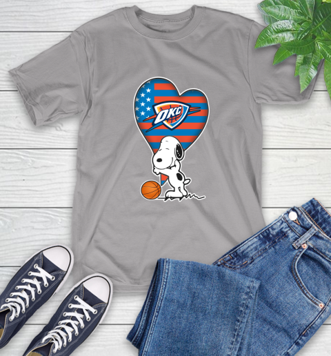 Oklahoma City Thunder NBA Basketball The Peanuts Movie Adorable Snoopy T-Shirt 6