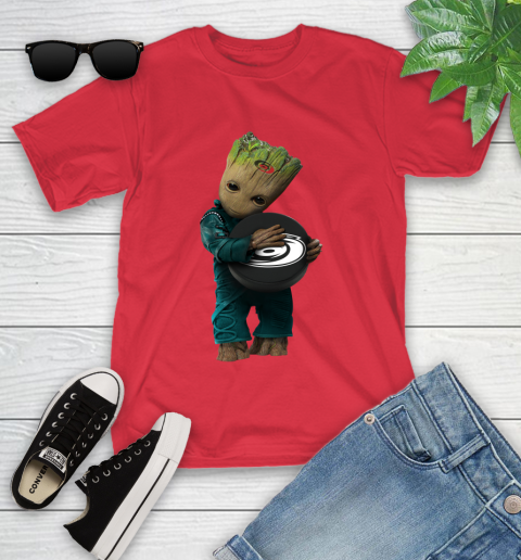 NHL Groot Guardians Of The Galaxy Hockey Sports Carolina Hurricanes Youth T-Shirt 10