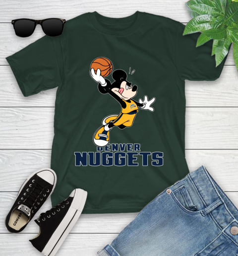 NBA Basketball Denver Nuggets Cheerful Mickey Mouse Shirt Youth T-Shirt 5