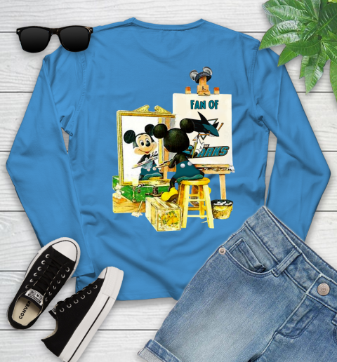 NHL Hockey San Jose Sharks Mickey Drawing Shirt 119