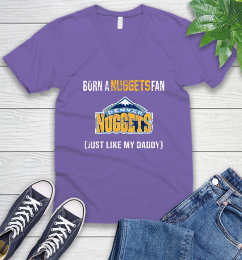 NBA Denver Nuggets Loyal Fan Just Like My Daddy Basketball Shirt V-Neck T-Shirt 8