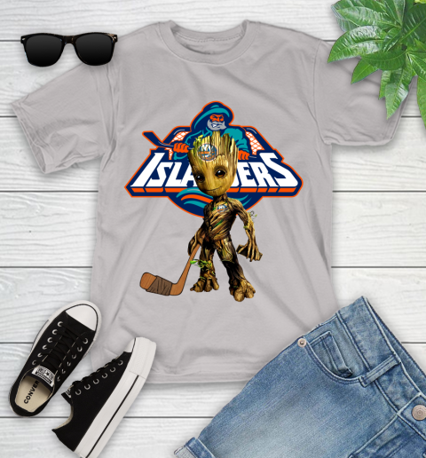 New York Islanders NHL Hockey Groot Marvel Guardians Of The Galaxy Youth T-Shirt 12
