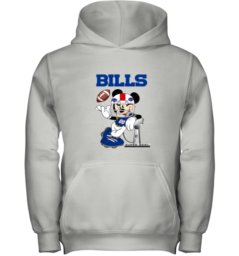 NFL Buffalo Bills Mickey Mouse Disney Super Bowl Football T Shirt Long Sleeve Youth Hoodie