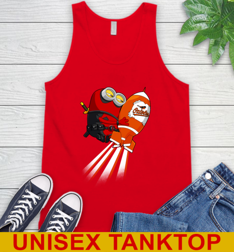 MLB Baseball Baltimore Orioles Deadpool Minion Marvel Shirt Tank Top 5