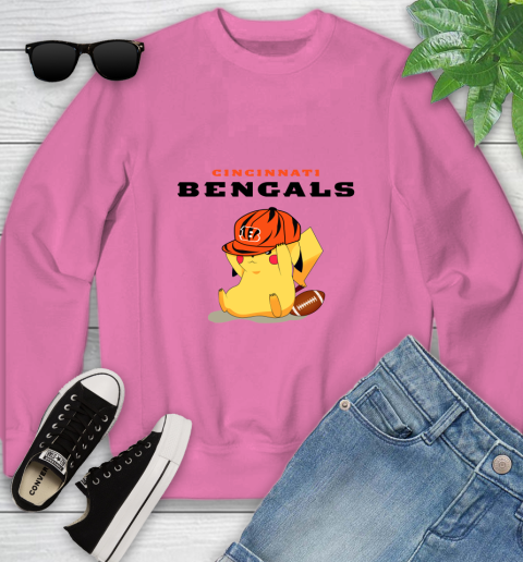 NFL Pikachu Football Sports Cincinnati Bengals Youth Sweatshirt 7