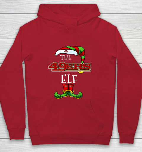 San Francisco 49ers Christmas ELF Funny NFL Youth Hoodie 7