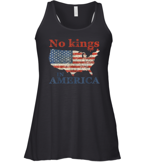 No Kings In America US Flag Vintage Racerback Tank