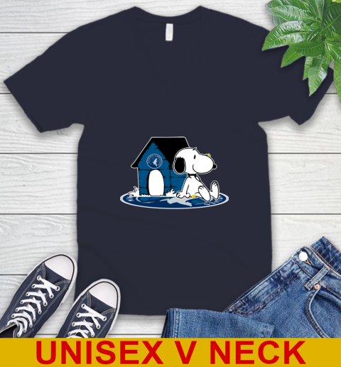 NBA Basketball Minnesota Timberwolves Snoopy The Peanuts Movie Shirt V-Neck T-Shirt 3
