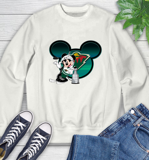 NHL Minnesota Wild Stanley Cup Mickey Mouse Disney Hockey T Shirt Sweatshirt